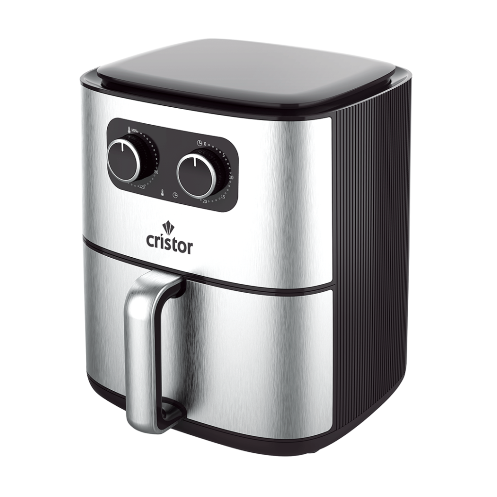 FRITEUSE CRISTOR A AIR 4.2LT 1400W INOX NOIR / KFA370XN - قلاية هوائية كريستور 4.2 لتر، 1400 واط، فولاذ مقاوم للصدأ، أسود