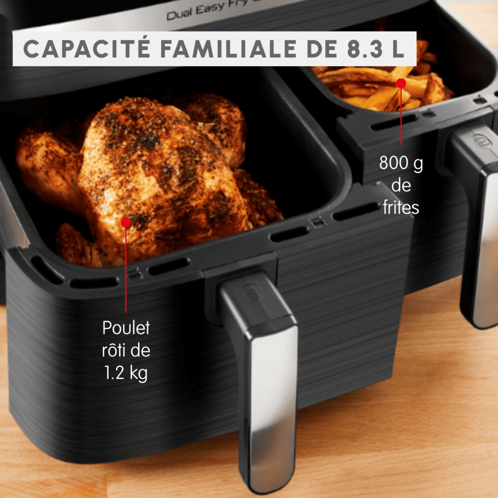 ⁦Air Fry Moulinex & Grill Double Bag 8.3l Degital - مقلاة وشواية مولينكس مزدوجة 8.3 لتر رقمية⁩ - الصورة ⁦3⁩